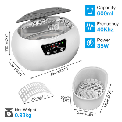 35W 600ML을 청소하는 스키맨 소비자 가계 OEM 보석 초음파 세척기 42kHz 안경